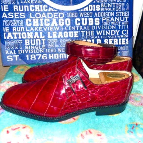 Fennix Italy Maroon Alligator Shoes SZ11 and Mauri Alligator Belt SZ 44 - Picture 3 of 5